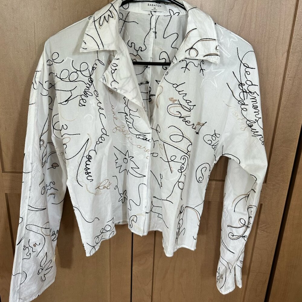 Babaton Embroidered Shirt - ARITZIA